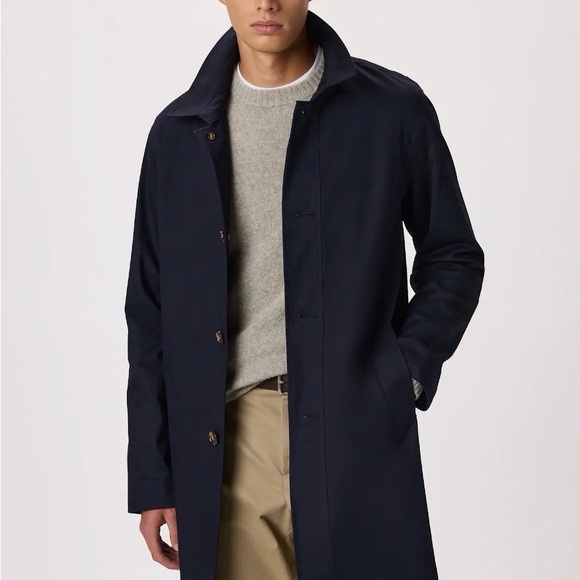 Quince Men's Comfort Stretch Trench Coat in Navy Size Medium